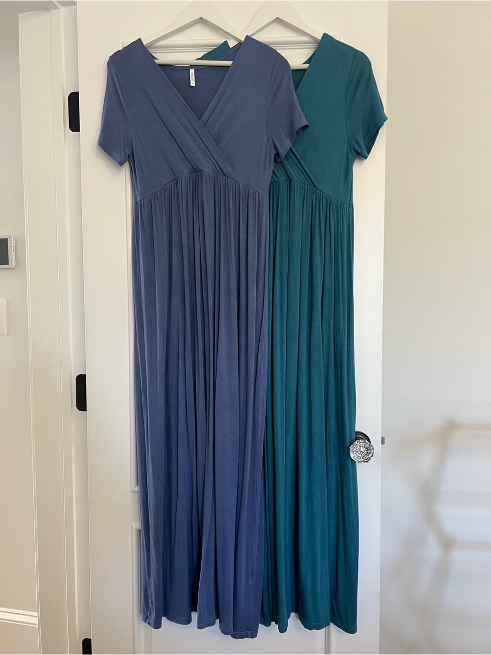 Set of 2 Maternity Short-Sleeve V-Neck Maternity Maxi Dresses